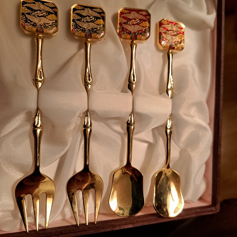Vintage Korean Fork And Spoon Set